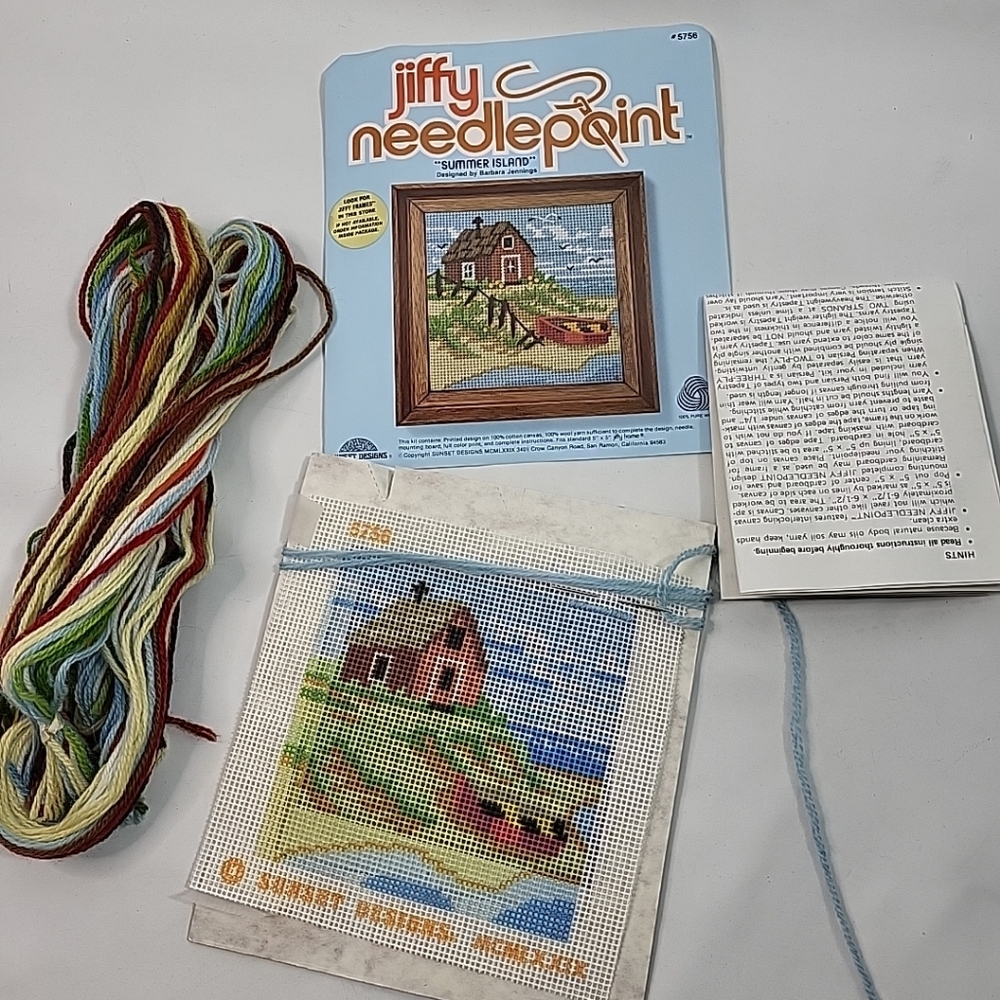 VTG JIFFY STITCHERY Summer Island by Barbara Jenni #5756 EMBROIDERY KIT